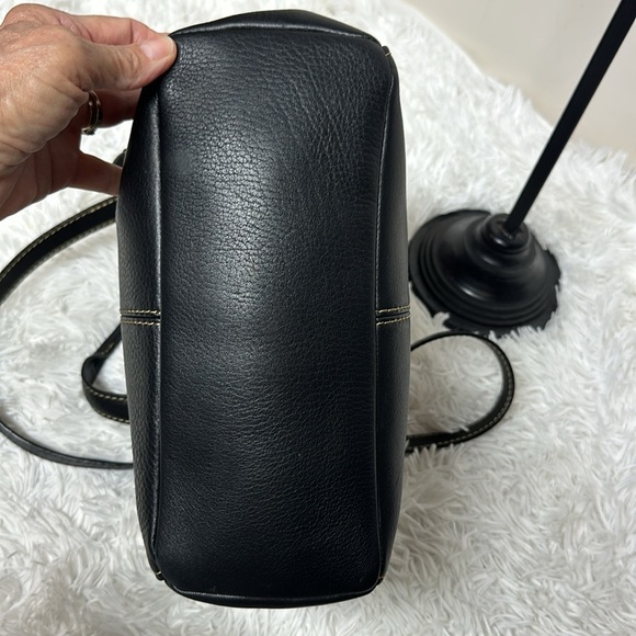 Fossil Black Pebble Leather Stitches Medium Shoulder Satchel HandBag Purse EUC. - Picture 5 of 12